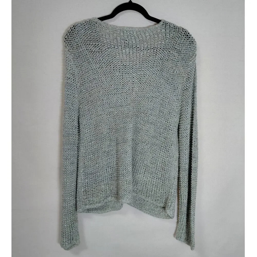 Sigrid Olsen Gray Cardigan Lightweight Sweater Women Size L